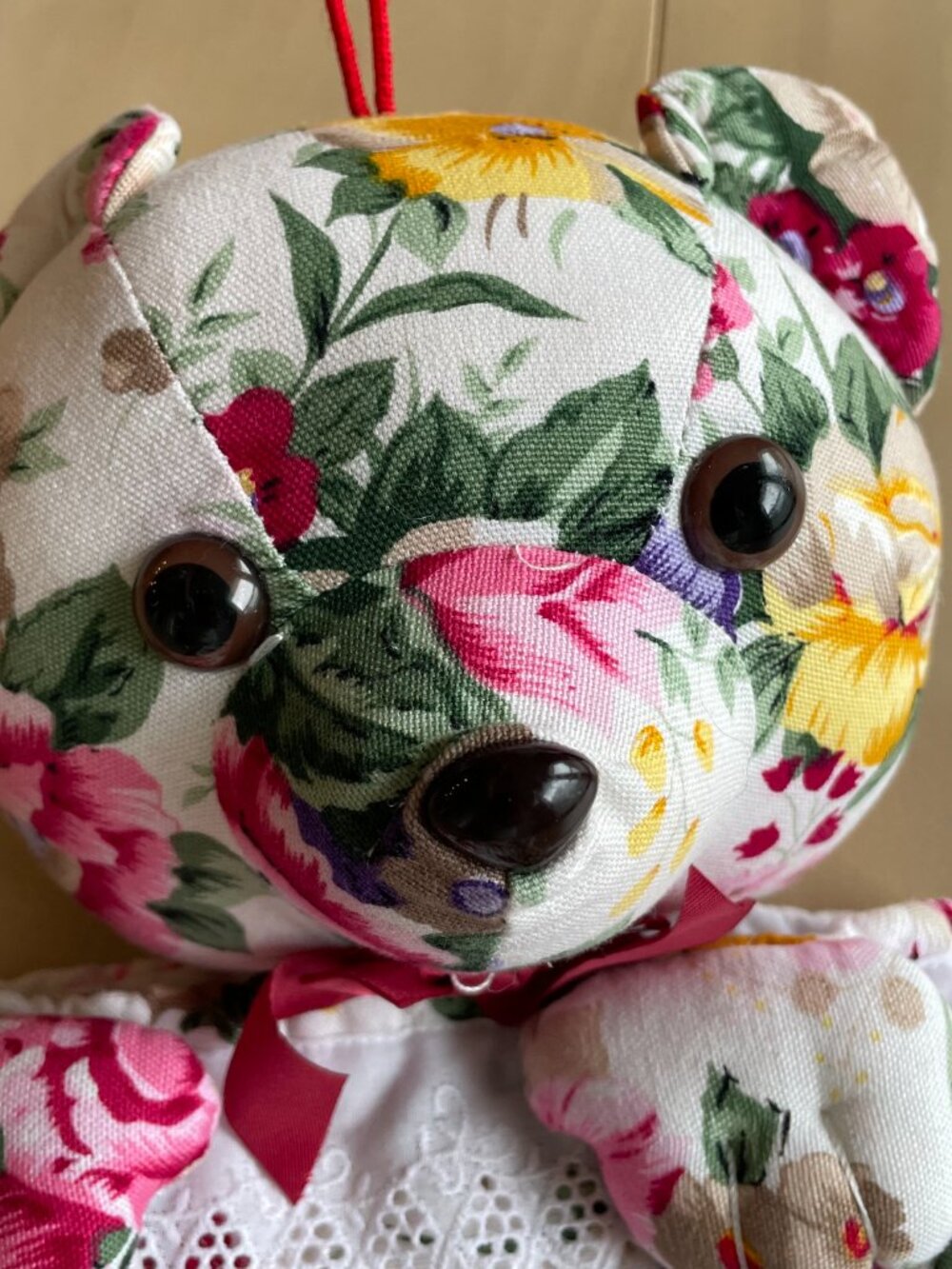 Entire Closet $5! VTG Milaca Mills Floral Quilted Teddy Bear Christmas Stocking - Picture 3 of 10